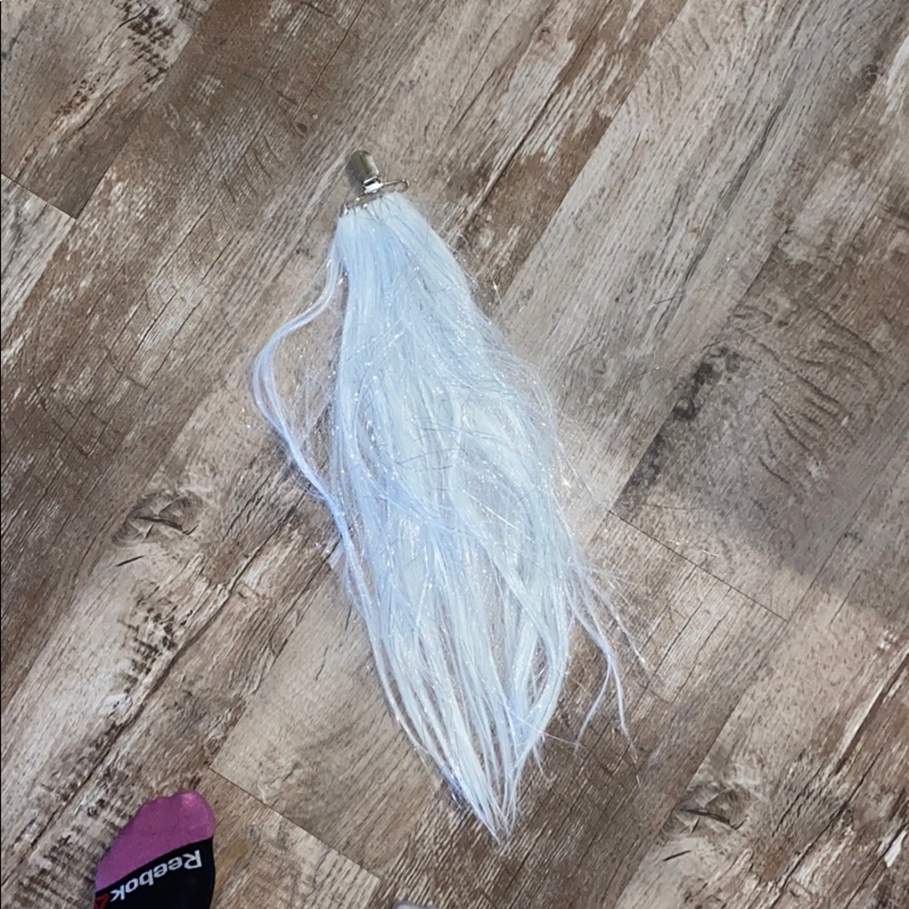 White unicorn clip on tail